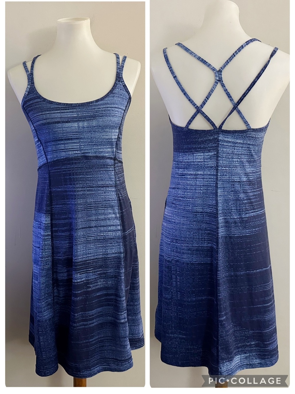 The North Face Gradient Blue Strappy Dress Outdoor Casual Tennis Comfort